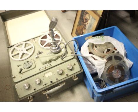 Ferrograph Reel to Reel Recorder together with Microphone, Reels, etc