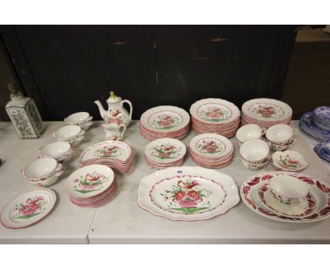 French Pottery Part Dinner Service 'S'Element' including Oval Meat Plate, 24 Dinner Plates, 8 Dessert Plates, 8 Soup Bowls an
