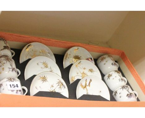 Boxed Chinese Tea Service comprising Six Cups and Six Saucers