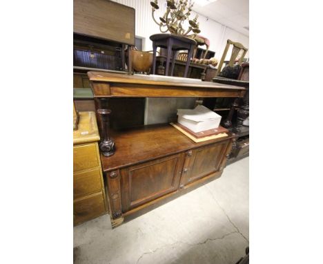 Victorian Mahogany Two Tier Buffet raised on a plinth base