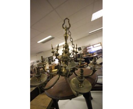 Gilt Six Branch Central Light Fitting