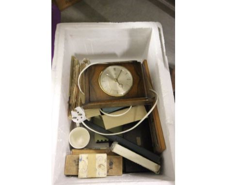 Box of Vintage Drawing Equipment, Sketch Books, Slide Rule, Commodore Solid State Electronic Calculator, Ordnance Survey Maps
