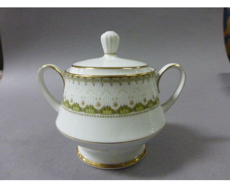 Noritake 'Katrina' No. 2254 Dinner & Tea Service comprising Meat Plate, Coffee Pot, Gravy Boat on stand, 2 Lidded Tureens, Li