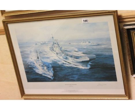 Framed & glazed Robert Taylor South Atlantic Task Force print signed by Jeremy Moon