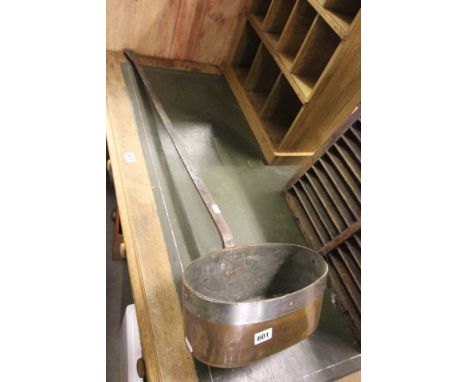 Large Antique Iron and Copper Ladle