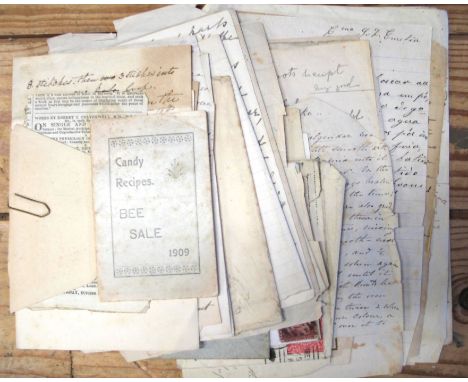 MANUSCRIPT COOKERY recipes, loose, various hands, late 19th / early 20th c. (Q).