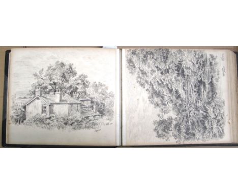 [WEST COUNTRY] An album of sketches by R. B. (probably R. BASSETT), 1920's, West Country Views - various media.