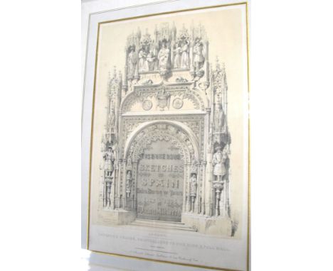 DAVID ROBERTS, framed lithograph frontispiece to Sketches of Spain, 1837.