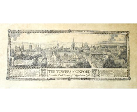THOMAS WAY after EDMUND HORT NEW "The Towers of Oxford" photolithograph, F&amp;G.