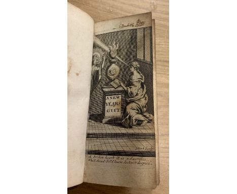 A New-Years-Gift Composed of Prayers, demi 12mo, engr. add. title by Sturt, title, 1f. preface, pp. 92 (recte 90, pagination 