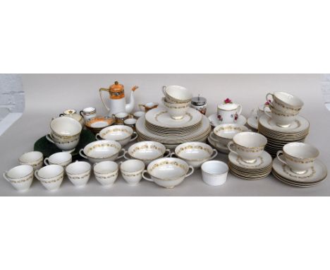 A selection of ceramic ware, including a part tea service by Royal Doulton in 'Fairfax', comprising coffee cups, tea cups, sa