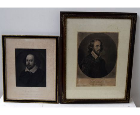 T. Wright. 'Shakespeare Ob:A.D.1616.AEtat:53'. Mezzotint, late 18th century in gilt and walnut frame. Provenance: Frederick V