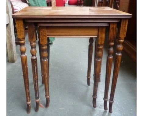 A small side table with two drawers over a shelf, 75cmH, together with a nest of three tables and an occasional table with ge