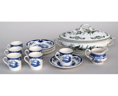 A tea set by WH Grindley from the series 'Scenes after Constable', made up of six teacups and six saucers, together with a cr