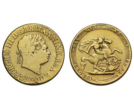 g George III (1760-1820), gold Sovereign, 1820, second laureate head right, date below, Latin legend commences lower left, GE