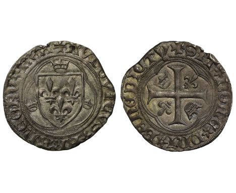 France, Louis XI (1461-83), silver Blanc a la couronne, second issue (January 1474), St Lo mint, French arms and three corone