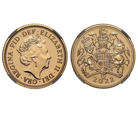 g Elizabeth II (1952-2022), gold Sovereign, 2022, Platinum Jubilee issue, crowned head right, initials JC below for designer 