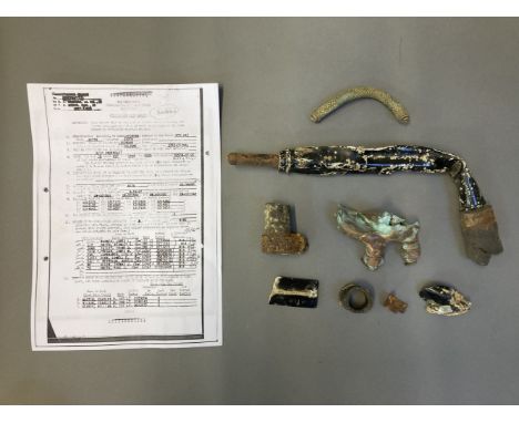 * B17 Relics. A collection of relics recovered from an American B17 which was shot down over Germany on 15 October 1944, comp