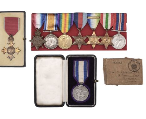 * A WWII Lloyd's War Medal for 'Bravery at Sea' medal group to Captain A.M. Caird, OBE for his part in rescuing crew members 