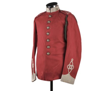 * Boer War. A regimental scarlet tunic of the 5 Volunteer Battalion, South Wales Borderers, with white facings, sphinx collar
