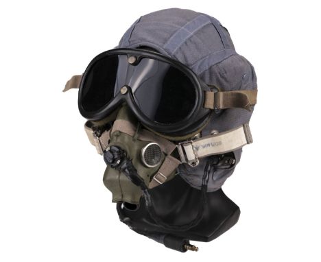 * Flying Helmet. RAF summer weight flying helmet, circa 1968, size 1 with tailors label stamped 22c/1729 and war department a