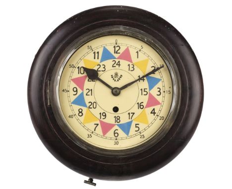 * Sector Clock. WWII RAF style sector wall clock (smaller version), the 20 cm diameter dial painted in the usual style with R