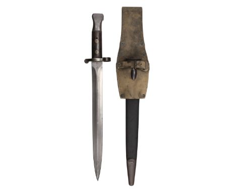 * British Lee Metford No1 Type 2 bayonet, Henry Wilkinson London, the 30.5 cm steel blade with crowned VR, maker and inspecti