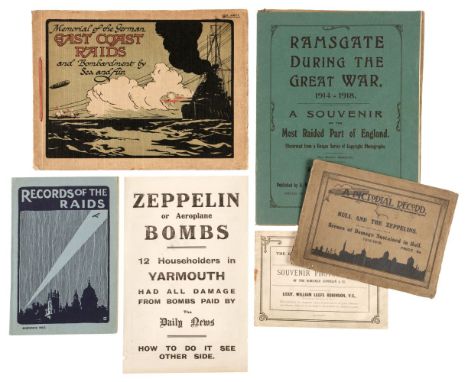 * Zeppelin Raids. A collection of WWI Zeppelin Raid related ephemera, including Potters Bar Zeppelin L31, an original mimeogr