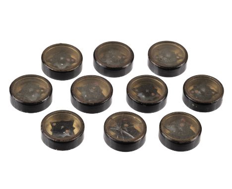 * Escape &amp; Evasion. A collection of ten WWII RAF button compasses (10), including one with damaged glassQTY: (10)