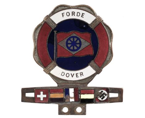 * Pre-War Travel. 'Forde-Dover' Ferry Club car badge, circa 1930s, a scarce decorative badge for regular Channel Crossing tra