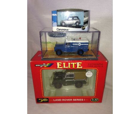 BRITAINS - LANDROVER SERIES 1 - ELITE RANGE - (00174) , CORGI LANDROVER - RAC RADIO-RESCUE - (CC07406) - SCALE 1:43, & CARARA