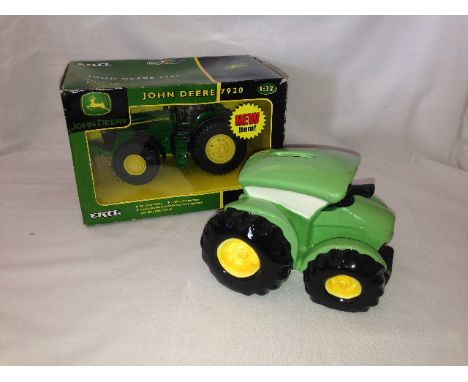 BRITAINS/ERTL JOHN DEERE 7920 - (15525) & BORDER FINE ARTS - TRACTOR MONEY BANK - (A23700)