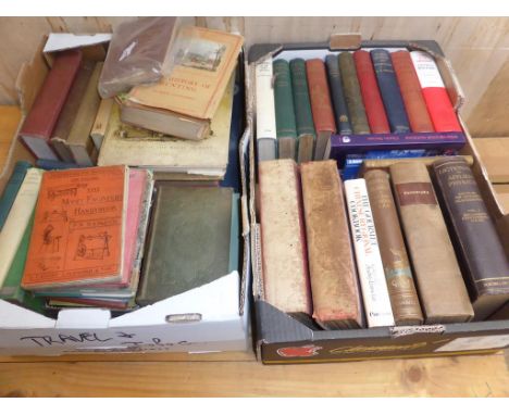 2 BOXES OF BOOKS INC. TOPOGRAPHY, HUNTING (MEYNELL HOUNDS), FISHING ETC.