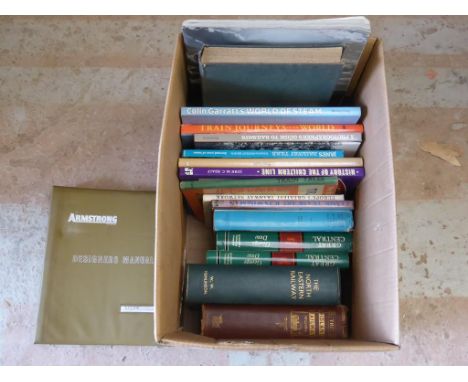 BOX OF RAILWAY HISTORY RELATED BOOKS INC. 'THE MIDLAND RAILWAY', WILLIAMS, 'NORTH EASTERN RAILWAY', TOMLINSON, ARMSTRONG SHOC
