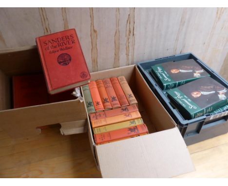 3 BOXES OF MISC. BOOKS INC. EDGAR WALLACE, P.G.WODEHOUSE AND PEPYS