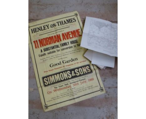 BOX OF BOOKS, ESTATE AGENT SALE POSTERS, MAPS, ARCHITECTURAL REVIEW ETC.