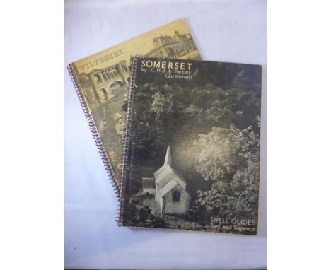 SHELL GUIDES, SOMERSET AND WILTSHIRE PUBL. ARCHITECTURAL PRESS, BOTH SPIRAL BOUND, 1935 & 1936, T/W 'WEST COAST OF SCOTLAND S