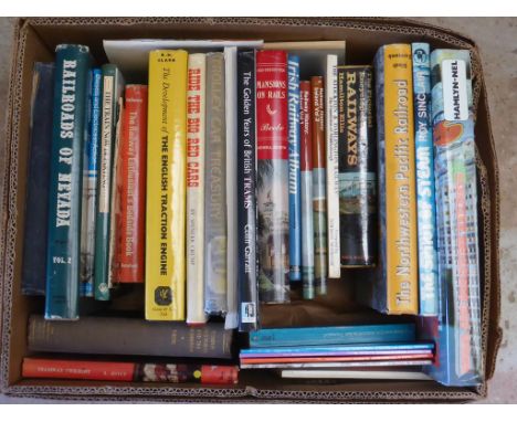 BOX OF BOOKS, RAILWAY, RAILROAD, TRAM AND TRACTION ENGINE RELATED