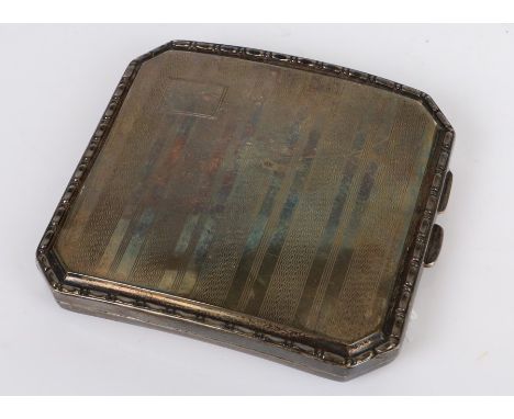 George V silver cigarette case, Chester 1929, maker E J Trevitt &amp; Sons Ltd, the engine turned exterior with vacant cartou