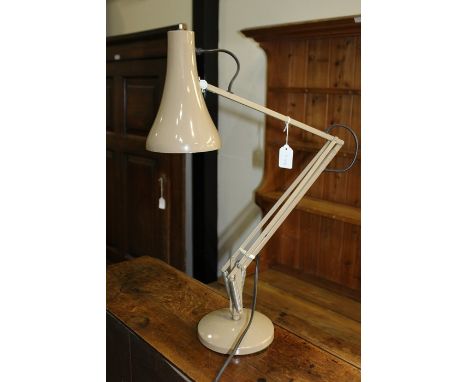 Angle poise lamp with grey painted shade and body