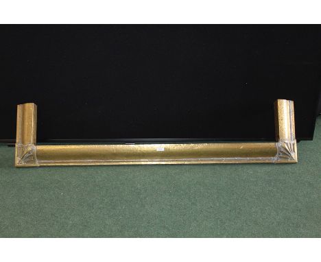 Victorian brass fender, of Gothic design, 143cm long
