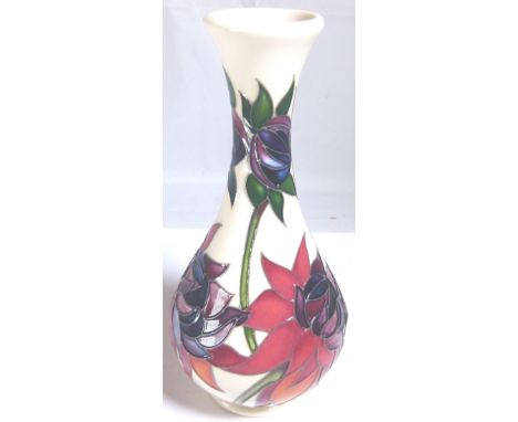 MOORCROFT VASE. Moorcroft Ruby Red vase