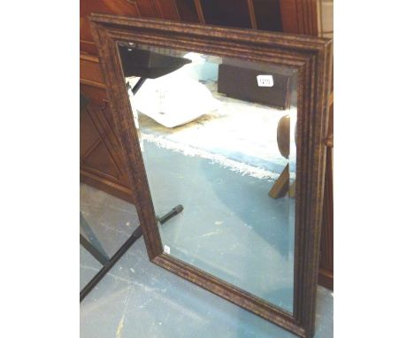 FRAMED MIRROR. Vintage style framed bevelled edged mirror