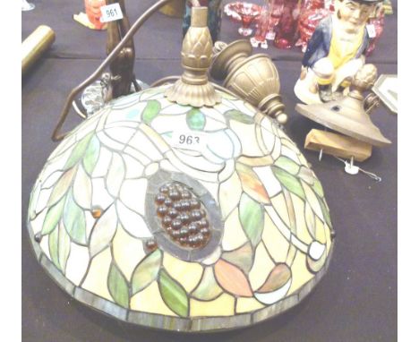 LAMP SHADE. Coloured lamp shade with brass fitting