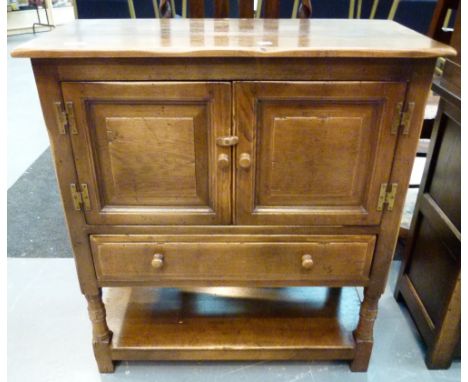 ALLEN & APPLEYARD CUPBOARD. Oak cupboard with drawer 7 shelf