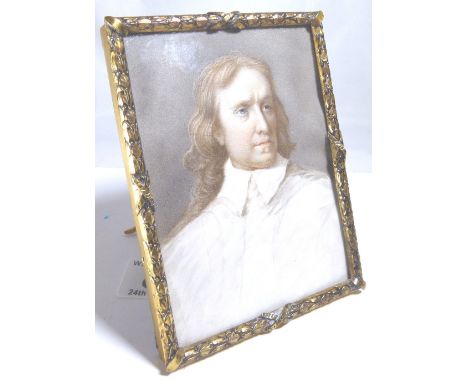 PORTRAIT MINIATURE. Miniature portrait of Oliver Cromwell
