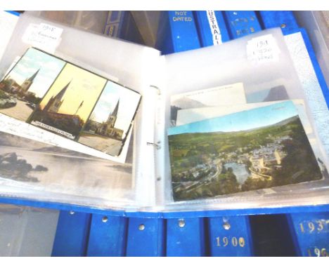 POSTCARDS. Twelve albums of postcards, modern and vintage