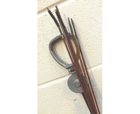 GUN CLEANING RODS. Selection of gun cleaning rods and a shooting stick