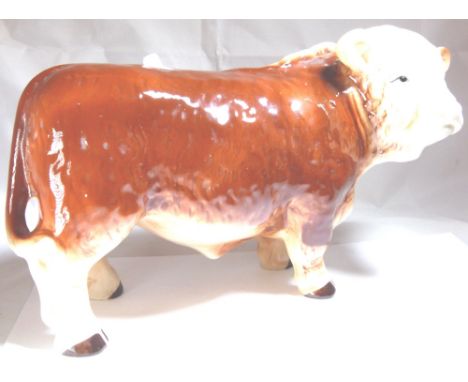 CERAMIC BULL FIGURES. Three Melba ceramic bull figures Hereford Bull