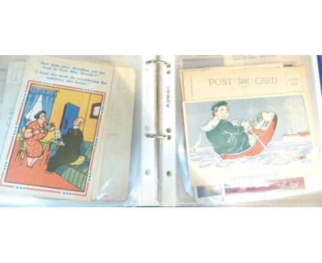 VINTAGE POSTCARDS. Two albums of vintage humerous postcards